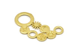 Brass Pendant, Raw Brass, Brass Charm, Brass Necklace, Brass Charm Pendants (52x26x1.2mm) N1704