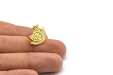 Brass Bird Earring, 2 Raw Brass Bird Stud Earrings (15x20x2.5mm) N1707