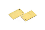 Brass Rectangle Bar, 6 Raw Brass Rectangle Stamping Blanks, Pendants with 2 Holes (30x18x0.80mm)   D0260--Y021