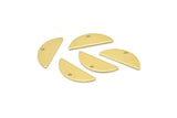 Semi Circle Charm, 24 Raw Brass Half Moon Charms With 1 Hole, Blanks (18x7x0.80mm) M02656