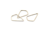 Silver Diamond Charm, 24 Antique Silver Plated Brass Diamond Ring Charms (21x14x0.80mm) D0541