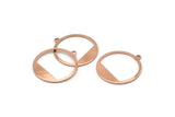 Rose Gold Charm, 6 Rose Gold Plated Brass Round Charms With 1 Loop, Pendnats, Earring, Findings (22x0.7mm) BS 2191 Q0735