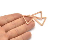 Rose Gold Triangle, 2 Rose Gold Plated Brass Triangle Rings, Rose Gold Charms (27x2mm) D0014 Q0300