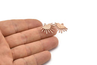Sun Ethnic Pendant, 4 Rose Gold Plated Brass Sun Ethnic Pendants With 1 Loop, Findings, Charms (20x17x1.50mm) E459 Q0779