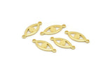 Gold Eye Charm, 12 Gold Plated Brass Eye Connectors With 2 Loops, Pendants, Earrings (18x7x1mm) D1143 Q0875