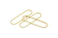 Altın Oval Charm, 4 Altın Kaplama Pirinç Oval Halka, Bağlantı Parçaları (50x13x1mm) D1288 Q0895