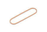 Rose Gold Oval Charm, 4 Rose Gold Plated Brass Oval Rings, Connectors (50x13x1mm) D1288 Q0895