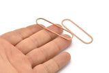 Rose Gold Oval Charm, 4 Rose Gold Plated Brass Oval Rings, Connectors (50x13x1mm) D1288 Q0895