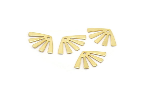 Gold Sun Charm, 12 Gold Plated Brass Rising Sun Flag Charms With 1 Hole, Findings, Earrings (20x12x0.60mm) D1012 Q0916