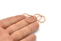 Rose Gold Circle Rings, 24 Rose Gold Lacquer Plated Brass Wavy Circle Rings, Charms (17.50x0.80x1.5mm) E188 Q0324