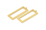 Gold Rectangle Charm, 2 Gold Plated Brass Rectangle Charms With 1 Loop, Earrings, Pendants, Findings (40x15x1mm) D0682 H0930