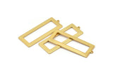 Gold Rectangle Charm, 2 Gold Plated Brass Rectangle Charms With 1 Loop, Earrings, Pendants, Findings (40x15x1mm) D0682 H0930