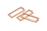Rose Gold Rectangle Charm, 2 Rose Gold Plated Brass Rectangle Charms With 1 Loop, Earrings, Pendants, Findings (40x15x1mm) D0682 H0930