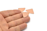 Rose Gold Geometric Charm, 4 Rose Gold Plated Brass Fan Connectors With 2 Holes, Earrings, Findings (18x26x0.60mm) D904