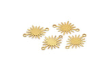 Gold Sun Charm, 24 Gold Plated Brass Sun Charms With 2 Loops, Connectors (18x13x0.50mm) D0570 H0881