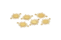 Gold Sun Charm, 24 Gold Plated Brass Sun Charms With 2 Loops, Connectors (18x13x0.50mm) D0570 H0881