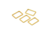 Açık Dikdörtgen Konnektör, 24 Altın Kaplama Pirinç Dikdörtgen Konnektör, Charm (9x13x0,8 mm) D0327 Q0628