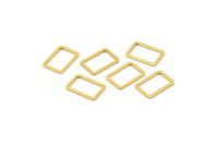 Açık Dikdörtgen Konnektör, 24 Altın Kaplama Pirinç Dikdörtgen Konnektör, Charm (9x13x0,8 mm) D0327 Q0628