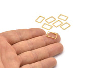 Açık Dikdörtgen Konnektör, 24 Altın Kaplama Pirinç Dikdörtgen Konnektör, Charm (9x13x0,8 mm) D0327 Q0628