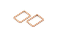Açık Dikdörtgen Konnektör, 24 Gül Altın Kaplama Pirinç Dikdörtgen Konnektör, Charm (9x13x0,8 mm) D0327 Q0628