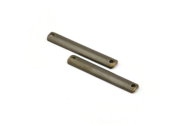 Antique Brass Charm, 50 Antique Brass Rectangle Connector (25x4mm) K137