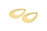 Gold Drop Charm, 2 Gold Plated Brass Drop Charms With 1 Hole, Earrings, Pendants, Findings (41x28x0.80mm) D1060 Q0905