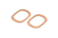 Rose Gold Round Charms, 4 Rose Gold Plated Brass Round Connectors With 4 Holes, Earrings, Pendants, Findings (36x27x0.50mm) D0668