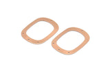 Rose Gold Round Charms, 4 Rose Gold Plated Brass Round Connectors With 4 Holes, Earrings, Pendants, Findings (36x27x0.50mm) D0668