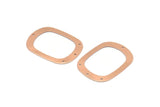 Rose Gold Round Charms, 4 Rose Gold Plated Brass Round Connectors With 4 Holes, Earrings, Pendants, Findings (36x27x0.50mm) D0668