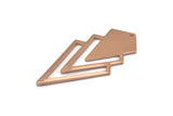 Rose Gold Triangle Charm, 2 Rose Gold Plated Brass Diamond Charms With 1 Hole (46x22x1mm) M01172