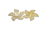 12 Brass And Silver Color Wire Flower Filigree , Findings , 38 Mm  D129--C055