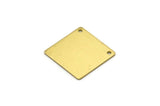 Brass Stamping Blank, 10 Raw Brass Square Stamping Blank Charms with 2 Holes (20x0.80mm)   D0262--Y016