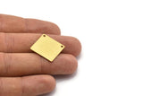Brass Stamping Blank, 10 Raw Brass Square Stamping Blank Charms with 2 Holes (20x0.80mm)   D0262--Y016