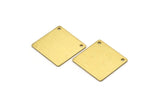 Brass Stamping Blank, 10 Raw Brass Square Stamping Blank Charms with 2 Holes (20x0.80mm)   D0262--Y016