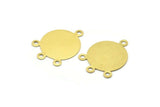Brass Round Charm, 25 Raw Brass Round Charms With 4 Loops, Earrings, Pendants, Findings (23x16x0.60mm) Y174