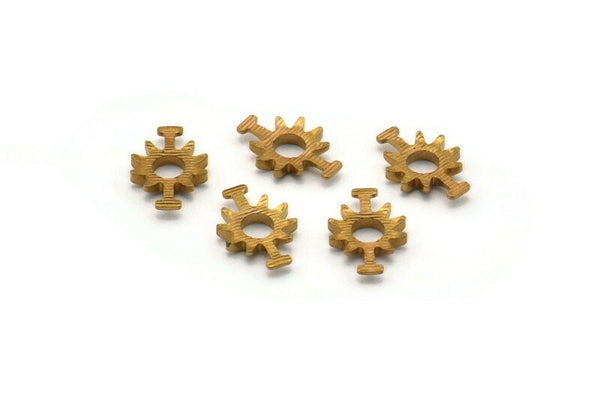 Brass Flower Finding, 25 Raw Brass Flower Findings 12x7.5mm Dh-01 D0238--Y230