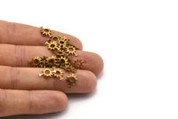 Brass Flower Finding, 25 Raw Brass Flower Findings 12x7.5mm Dh-01 D0238--Y230