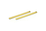 Minimalist Necklace Bar, 30 Raw Brass Bars (45x3x1mm) Brc 156--a0828