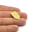 Brass Stamping Blank, 12 Raw Brass House Shape Stamping Blanks Without Holes (25x15x0.80)  D0318--C062