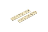 Silver Rectangle Charm, 12 Antique Silver Plated Brass Rectangle Charms With 1 Hole (30x5x0.80mm) A1737
