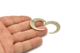 Silver Moon Charm, 4 Antique Silver Plated Brass Crescent Moon Charms With 2 Holes, Connectors (30x28x0.80mm) A1430