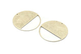 Silver Round Charm, 2 Antique Silver Plated Brass Round Charms With 1 Hole, Stamping Blanks (43x0.90mm) M655