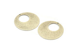 Silver Round Charm, 2 Textured Antique Silver Plated Brass Circle Charms With 1 Hole (32x0.80mm) A1976