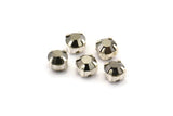 12 Jet Hematite Rhinestone Beads With 4 Holes Brass Setting for SS24, Charms, Pendants, Earrings - 5.3mm SS24