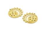Brass Star Charm, 2 Raw Brass Star Charms With 1 Loop (32x30x1.2mm) N1710