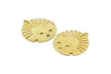Brass Sun Charm, 2 Raw Brass Sun Charms With 1 Loop, Findings (28x26x1.5mm) N1713