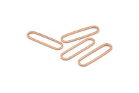 Gül Altın Oval Charm, 12 Gül Altın Kaplama Pirinç Oval Halka, Bağlantı Elemanları (25x6x1mm) BS 1735 Q0838