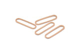 Gül Altın Oval Charm, 12 Gül Altın Kaplama Pirinç Oval Halka, Bağlantı Elemanları (25x6x1mm) BS 1735 Q0838