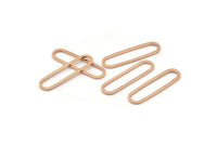 Gül Altın Oval Charm, 12 Gül Altın Kaplama Pirinç Oval Halka, Bağlantı Elemanları (25x6x1mm) BS 1735 Q0838