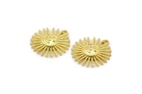 Brass Sun Charm, Raw Brass Sun Charms With 1 Loop, Findings (21x20x3mm) N1716